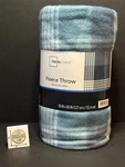 New Mainstays Fleece Throw Blanket Blue & Gray Plaid Light Weight 50" X 60". Fixed Price $9.99.