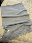 H&m Light Blue Fringed Throw Blanket One Size Solid Color Rectangular. Fixed Price $26.49.