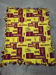 Asu Sun Devils Throw Blanket 63" X 50" Logo Ncaa Tie Edge Yellow Red. Fixed Price $32.77.