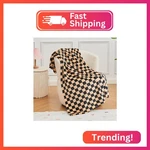 Fy Fiber House Checkered Flannel Fleece Throw Blanket Soft Cozy Checkerboard Gri. Fixed Price $19.68.