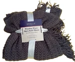 Brielle Home Winding Wave Open Knit Throw Blanket 50X60 Gray Fringe. Fixed Price $16.00.