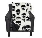 Cynthia Rowley Curious New York Moda Skulls Knit Throw Blanket Fuzzy Faux Fur. Fixed Price $75.65.