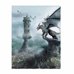 Qh 58 X 80 Inch Dragon & Castle Print Super Soft Throw Blanket For Bed Couch .... Fixed Price $32.31.