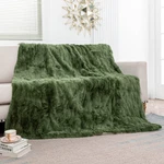 Green Real Rex Rabbit Fur Luxury Throw Blanket Leather Skin Rugs Queen 79''X55''. Fixed Price $199.99.