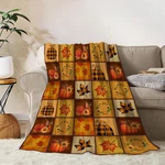 Yeeju Fall Decoraitve Throw Blanket Plaid Thanksgiving Autumn Cute Pumpkins Leaf. Fixed Price $29.41.