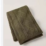 New Ralph Lauren Henwick Cable Knit Throw Blanket Green 100% Cotton 54X72. Fixed Price $149.00.