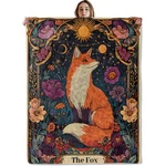 Mystical Forest Fox Blanket, Soft Cozy Lightweight Floral And Celestial Motif.... Fixed Price $62.12.