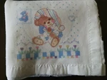 Vtg Riegel Nwot Teddy Beddy Bear Hearts Flowers Satin Trim Blanket Usa Morgan. Fixed Price $199.99.