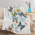 Sherpa Fleece Blanket Colorful Butterfly Fluttering Print For Sofa Gifts. Fixed Price $22.11.