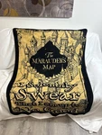 Harry Potter Marauder's Map Throw Blanket Northwest Black And Gold 48X60. Fixed Price $25.99.