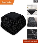 Luxurious Reversible Faux Fur Sherpa Throw Blanket - Cozy And Chic 50X60 Inch. Fixed Price $17.99.