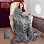 Tirrinia Fleece Wearable & Portable Blanket With Feet Pockets For Women Men,. Fixed Price $30.34.