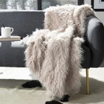 Safavieh Faux Sheepskin Throw Blanket Taupe. Fixed Price $63.16.