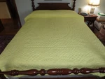 Hand Quilted Reversible Sunshine Yellow Cotton Twin - 68" X 94". Fixed Price $99.00.