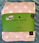 Kate Spade Plush Lia Dot Chalk Pink Full/queen 100% Polyester Blanket 98" By 92". Fixed Price $67.99.