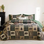 - Rustic Quilt Set, Cabin Lodge Christmas Bear Moose Deer Wildlife Western Patch. Fixed Price $42.99.