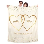 60X50 Hubby, Wifey Throw Blanket, Beige, Wedding Gift, Couples, Newlywed. Fixed Price $27.21.