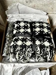 Mackenzie-childs Houndstooth Throw Blanket 51 X67 Black & Ivory 2 Check Candles. Fixed Price $135.00.