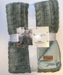 Koolaburra By Ugg Chloe Textured Faux Fur Throw Blanket 50 70 Willow Green. Fixed Price $49.95.