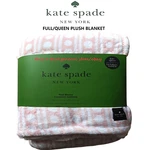 Kate Spade Full / Queen Fleece Blanket Soft Plush Throw Pink Dots & Stripes. Fixed Price $89.95.
