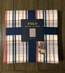 Polo Ralph Lauren Blue Plaid Fisherman Bear Embroidered Throw Blanket 50X70. Fixed Price $94.99.