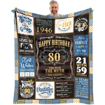 80TH Birthday Blanket 60 X 50 Inch, Gifts For Men, Year Old .... Fixed Price $35.64.