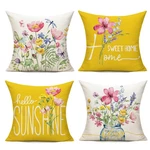 Spring Outdoor Throw Pillow Covers 20X20 Set Of Garden Flowers Farmhouse Pa.... Fixed Price $27.53.