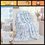 Cozy Blue Bow Throw Blanket - Valentine's Day Gift, Soft Flannel, Aesthetic Deco. Fixed Price $33.99.