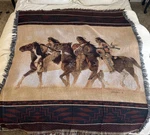 Vintage Mohawk Home Tapestry Throw Acrylic Native American Horse 54X48" Made Usa. Fixed Price $24.99.