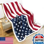 Ukeler Us Flag Patriotic Sherpa Throw Blanket 50'' 60'', American National. Fixed Price $51.66.