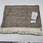 Sferra Taupe Linen Throw Blanket Fringed Woven Linear Design Oversized Italy New. Fixed Price $95.00.