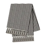 Saro Lifestyle Houndstooth Design Throw Blanket, Black, 50"X60". Fixed Price $37.99.