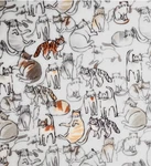 Sketched Cats Soft Plush Throw Blanket 5' X 6 - The Big One New. Fixed Price $28.95.