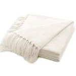 Recyco Throw Blanket Soft Cozy Chenille 50'' X 60'', Ivory White. Fixed Price $45.99.