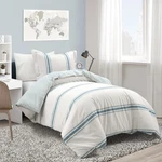 Lush Decor Farmhouse Stripe Reversible Cotton Duvet Cover Set, 2 Piece. Fixed Price $83.60.