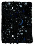 Victoria's Secret Galaxy Sherpa Blanket Black Celestial Moon Stars 50" 60". Fixed Price $62.22.