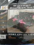 New 3 Pc Super Soft Flannel Full/queen Size Borrego Blanket/comforter Set. Fixed Price $45.99.