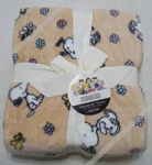 Peanuts Snoopy Berkshire Spring Velvetsoft Throw Blanket 55X70 Tan New (BX56). Fixed Price $44.00.