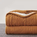 Longhui Bedding Acrylic Cable Knit Sherpa Throw Blanket - Thick, So... Fast Ship. Fixed Price $53.99.