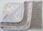 Brookstone Nap Blanket Throw Swirl Plush Full Satin Back Trim Tan Taupe 35X52". Fixed Price $75.99.