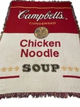 Vintage 1996 Campbell's Chicken Noodle Soup Woven Tapestry Blanket Throw 48X70. Fixed Price $72.99.