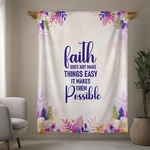Faith Does Not Make Things Easy Ultra Soft Cozy Mink Touch Plush Fleece Blanket. Fixed Price $49.99.