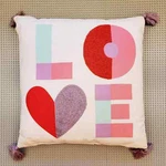 Spritz Love Valentine Throw Pillow Decor Tassels Square Patchwork Cottagecore. Fixed Price $12.99.