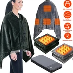 Heated Electric Blanket Shawl With Battery Pack Wearable Heating Throw Poncho. Fixed Price $37.68.