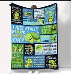 Turtle Themed Fleece Blanket Baby Throw Size 40"X50". Fixed Price $15.99.