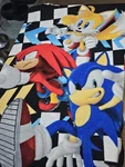 Sonic The Hedgehog Knuckles Tails Graphic Throw Blanket 46 X 60 In. Fixed Price $10.20.