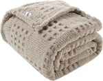 Waffle King Blanket Soft Fluffy Fleece Tan Plush Cozy Decorative Bedding. Fixed Price $19.96.