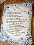 New The Lord's Prayer Floral Tapestry Throw Blanket 46" X 60" With Frilly Edges. Fixed Price $32.99.
