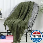 Blagic Knitted Throw Blanket For Couch Soft Farmhouse Tassels Home Decorative. Fixed Price $68.50.