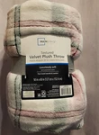 Mainstays Textured Velvet Plush Winter Throw Holiday Plaid Stripes 50" 60". Fixed Price $21.95.